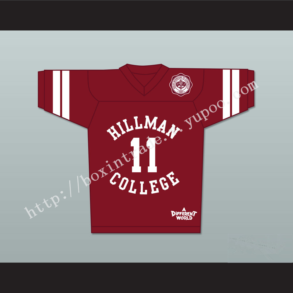 Walter Oakes 11 Hillman College Maroon Football Jersey with Theater Patch A Different World