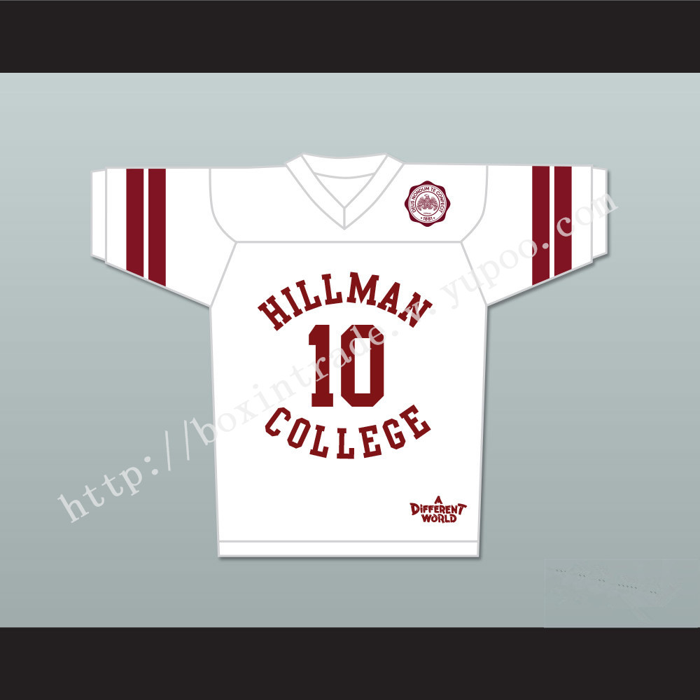 Ronald 'Ron' Johnson 10 Hillman College White Football Jersey with Eagle Patch A Different World