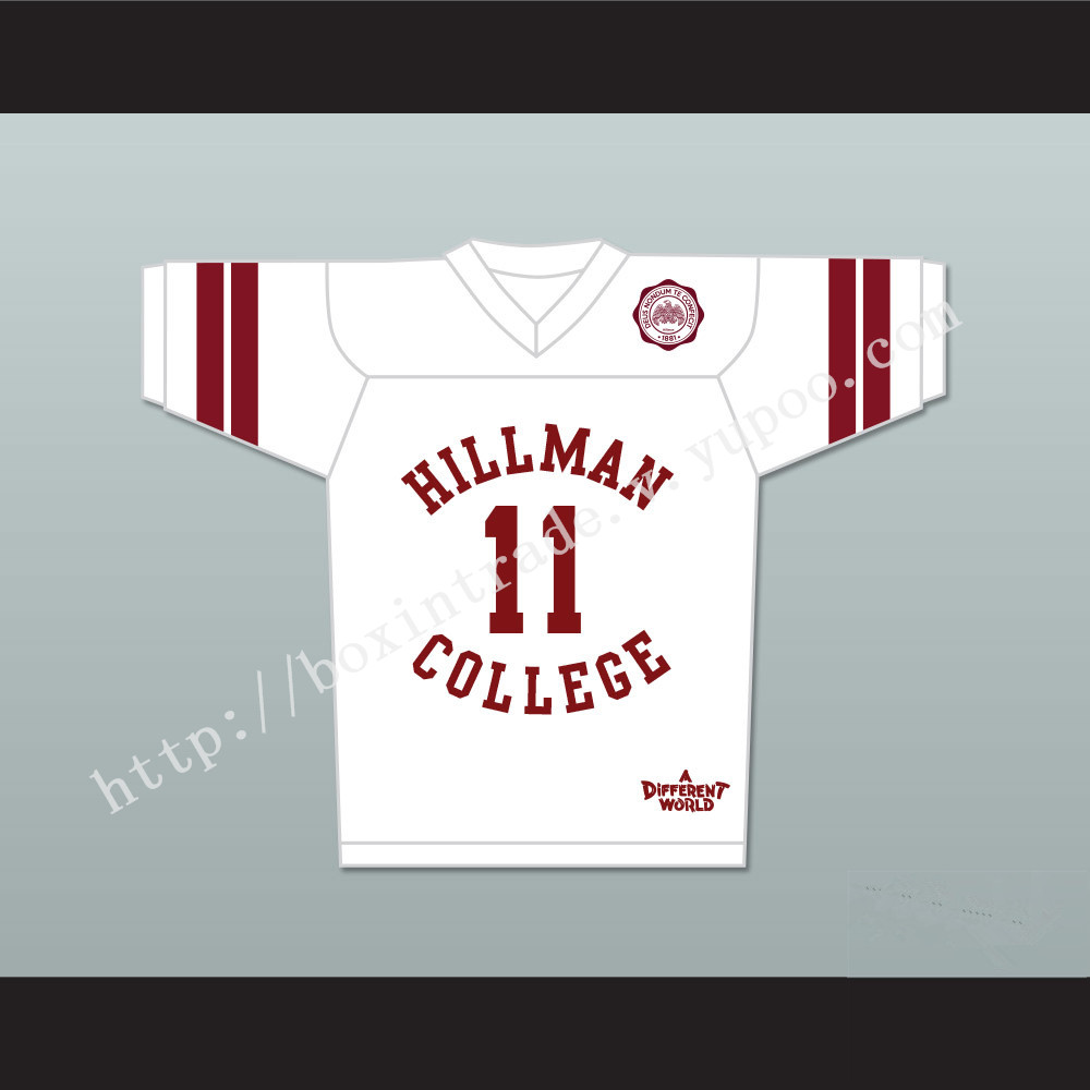 Walter Oakes 11 Hillman College White Football Jersey with Eagle Patch A Different World