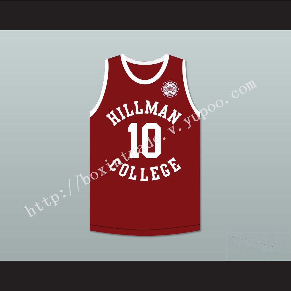 Ronald 'Ron' Johnson 10 Hillman College Maroon Basketball Jersey with Eagle Patch