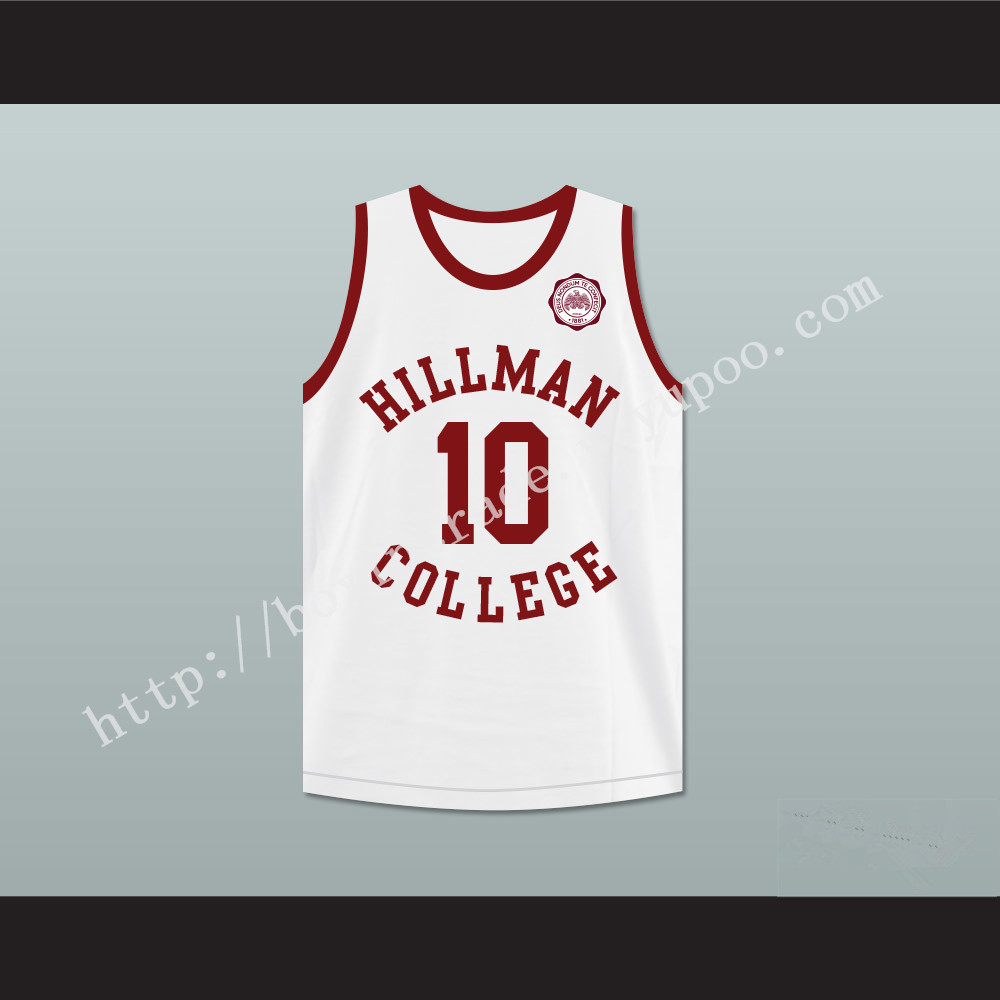 Ronald 'Ron' Johnson 10 Hillman College White Basketball Jersey with Eagle Patch