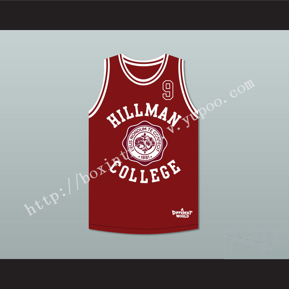 Dwayne Wayne 9 Hillman College Theater Maroon Basketball Jersey  A Different World