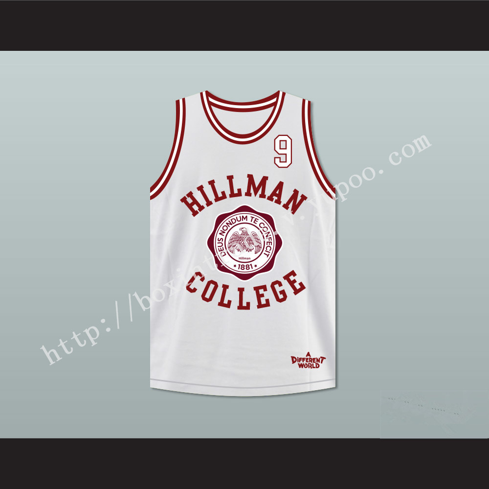 Dwayne Wayne 9 Hillman College White Basketball Jersey Deluxe A Different World