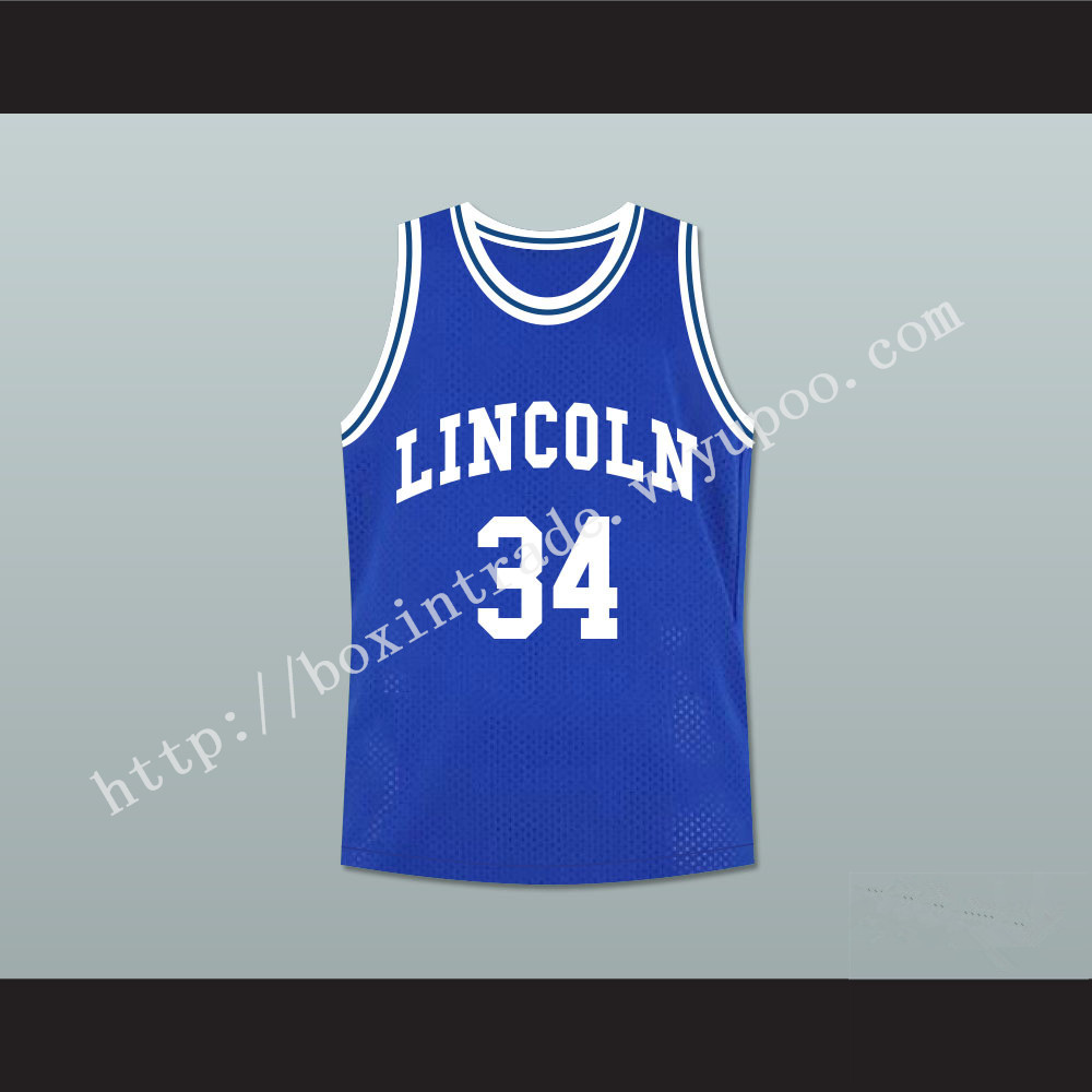 Ray Allen Jesus Shuttlesworth 34 Blue Lincoln High School Basketball Jersey He Got Game