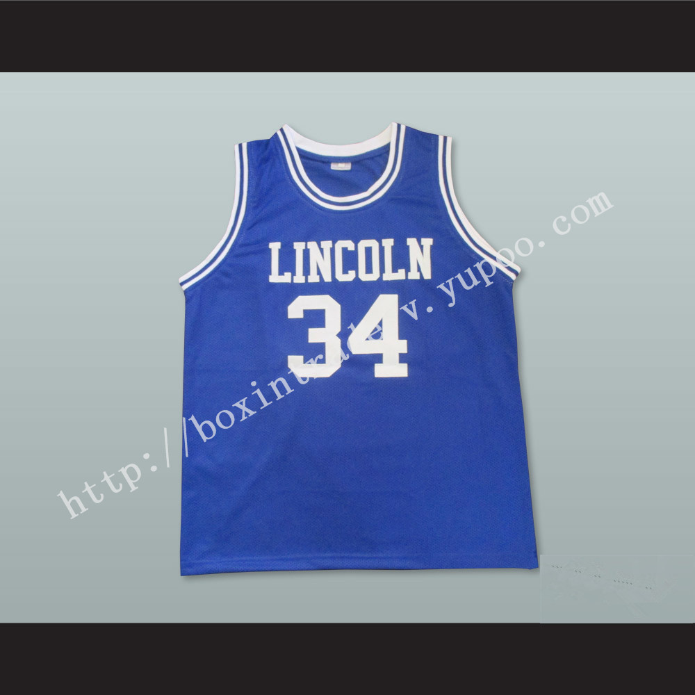 Ray Allen Jesus Shuttlesworth 34 Lincoln High School Blue Basketball Jersey He Got Game