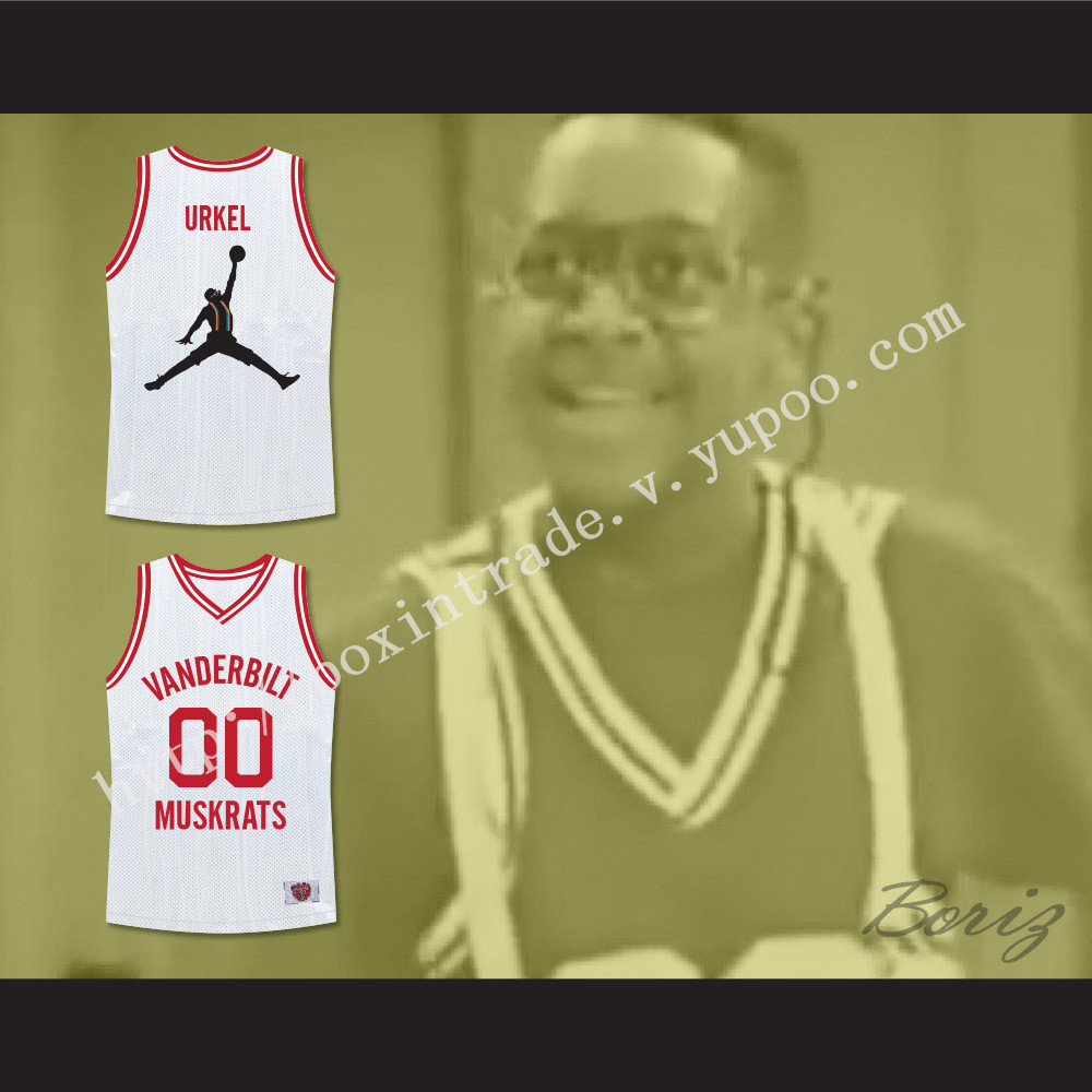 Family Matters Steve Urkel 00 Vanderbilt Muskrats High School White Basketball Jersey Deluxe Edition