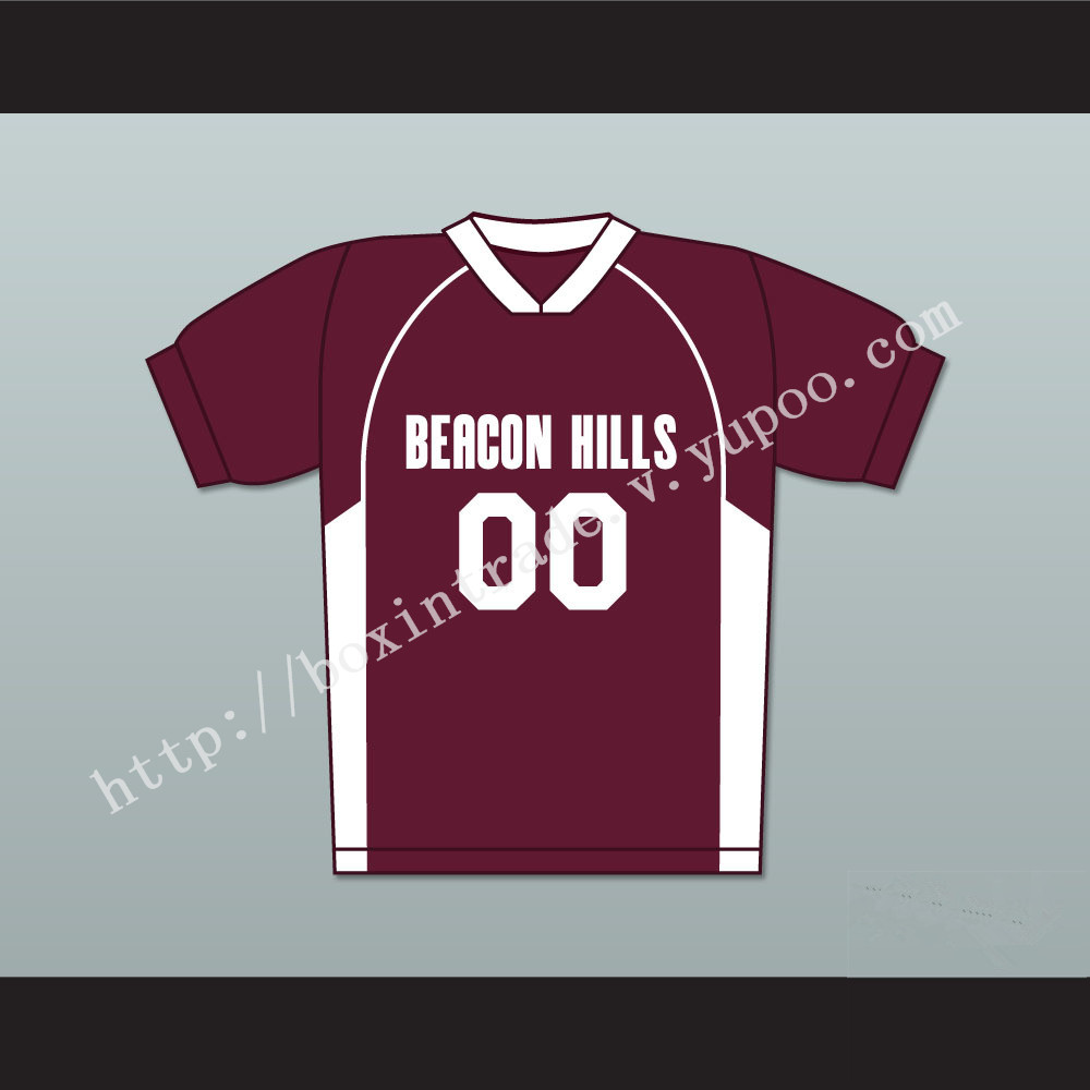 Derek Hale 00 Beacon Hills Cyclones Lacrosse Jersey Teen Wolf Maroon Style