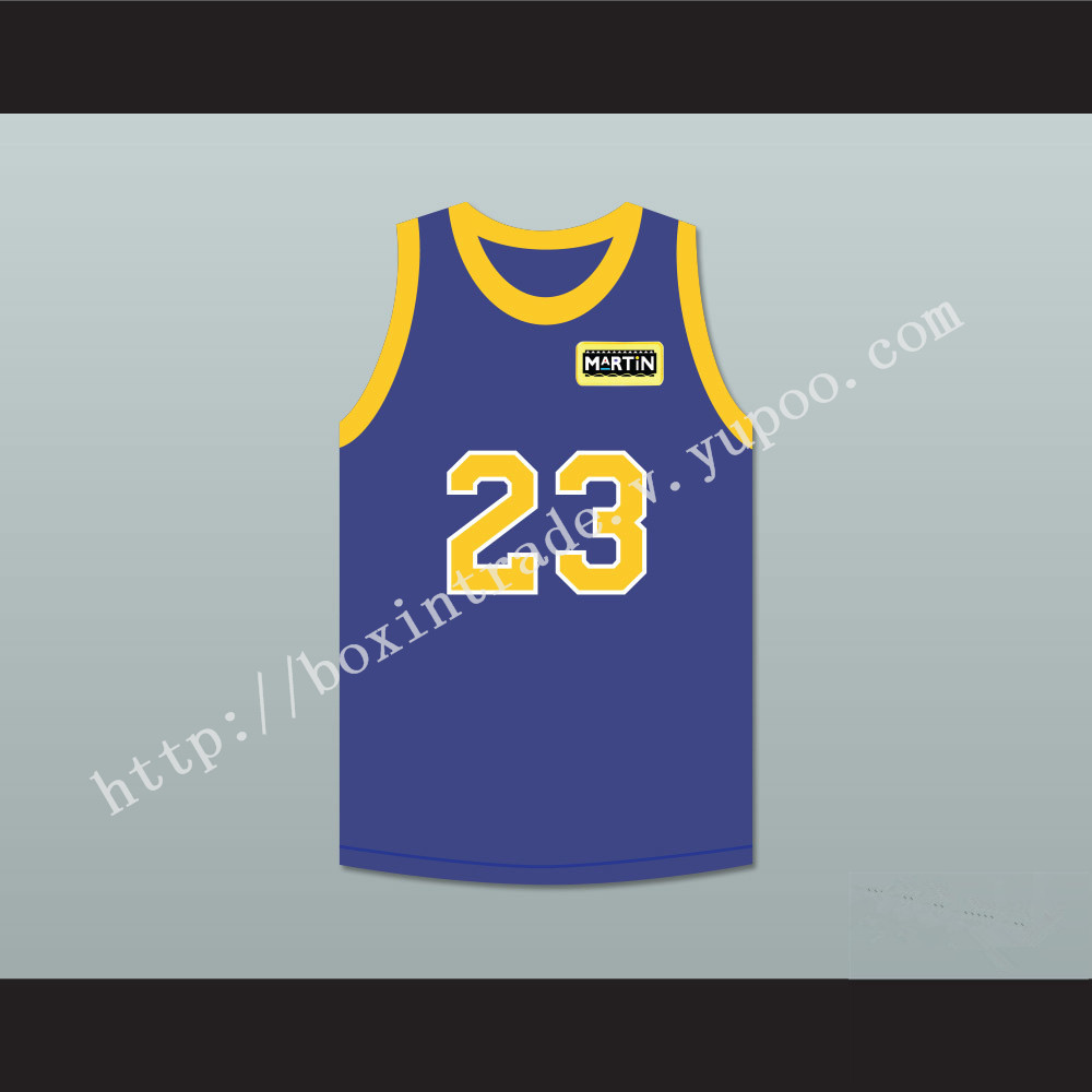 Martin Payne 23 Blue Basketball Jersey with Martin Patch