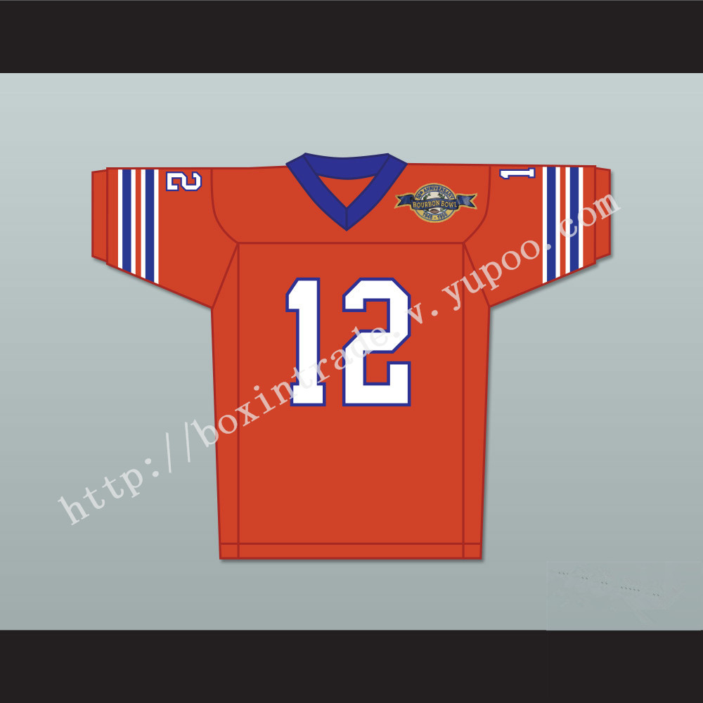 Gee Grenouille 12 Mud Dogs Home Football Jersey with Bourbon Bowl Patch