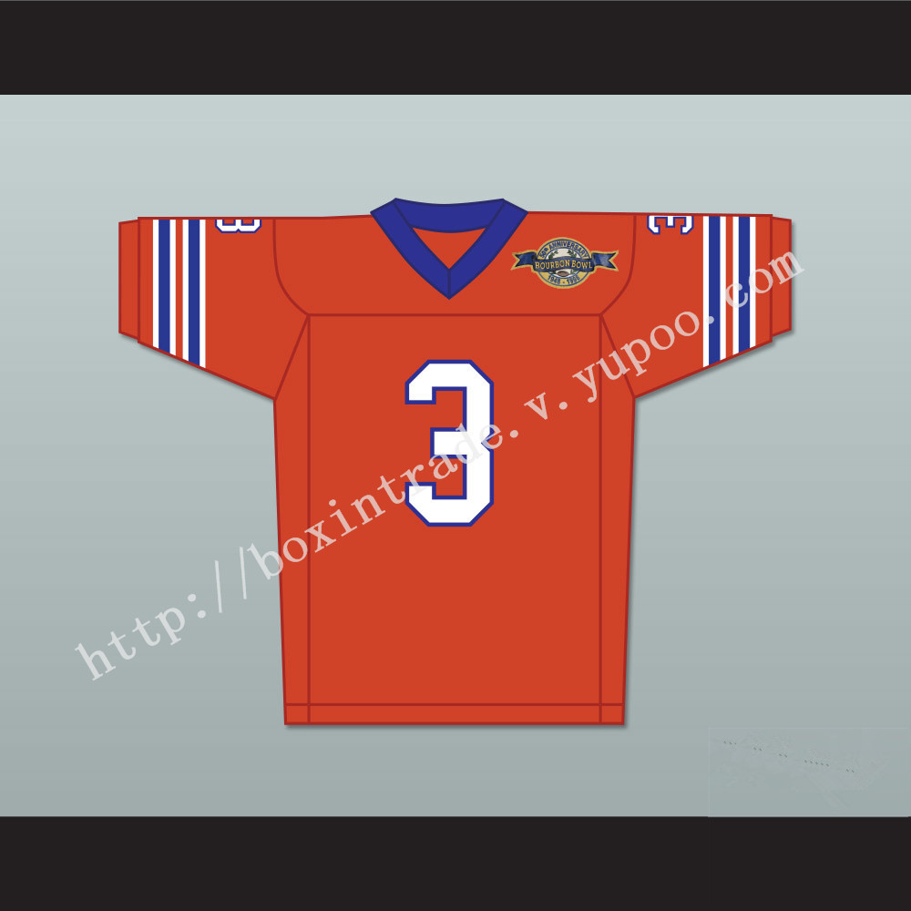 Derek Wallace 3 Mud Dogs Home Football Jersey with Bourbon Bowl Patch