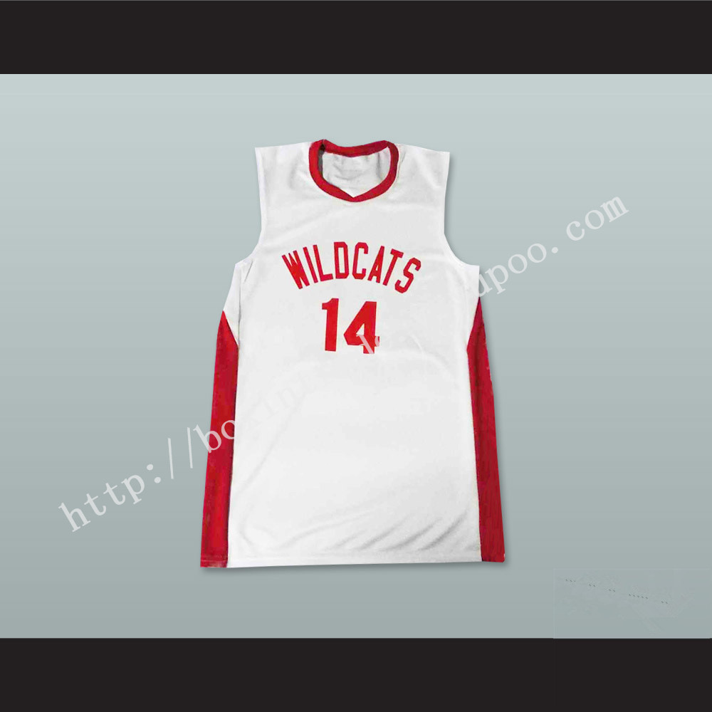 Zac Efron Troy Bolton 14 East High School Wildcats White Basketball Jersey