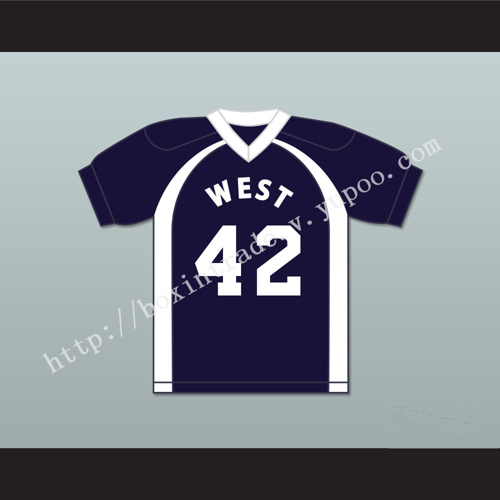 East/West College Bowl Eeee Eeeeeeeee 42 West Football Jersey Key & Peele