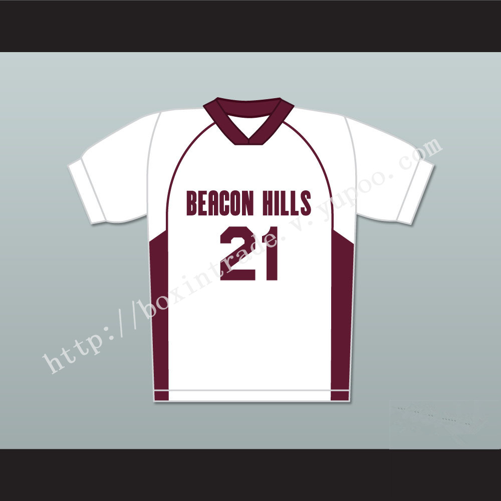 Greenberg 21 Beacon Hills Cyclones Lacrosse Jersey Teen Wolf White Style