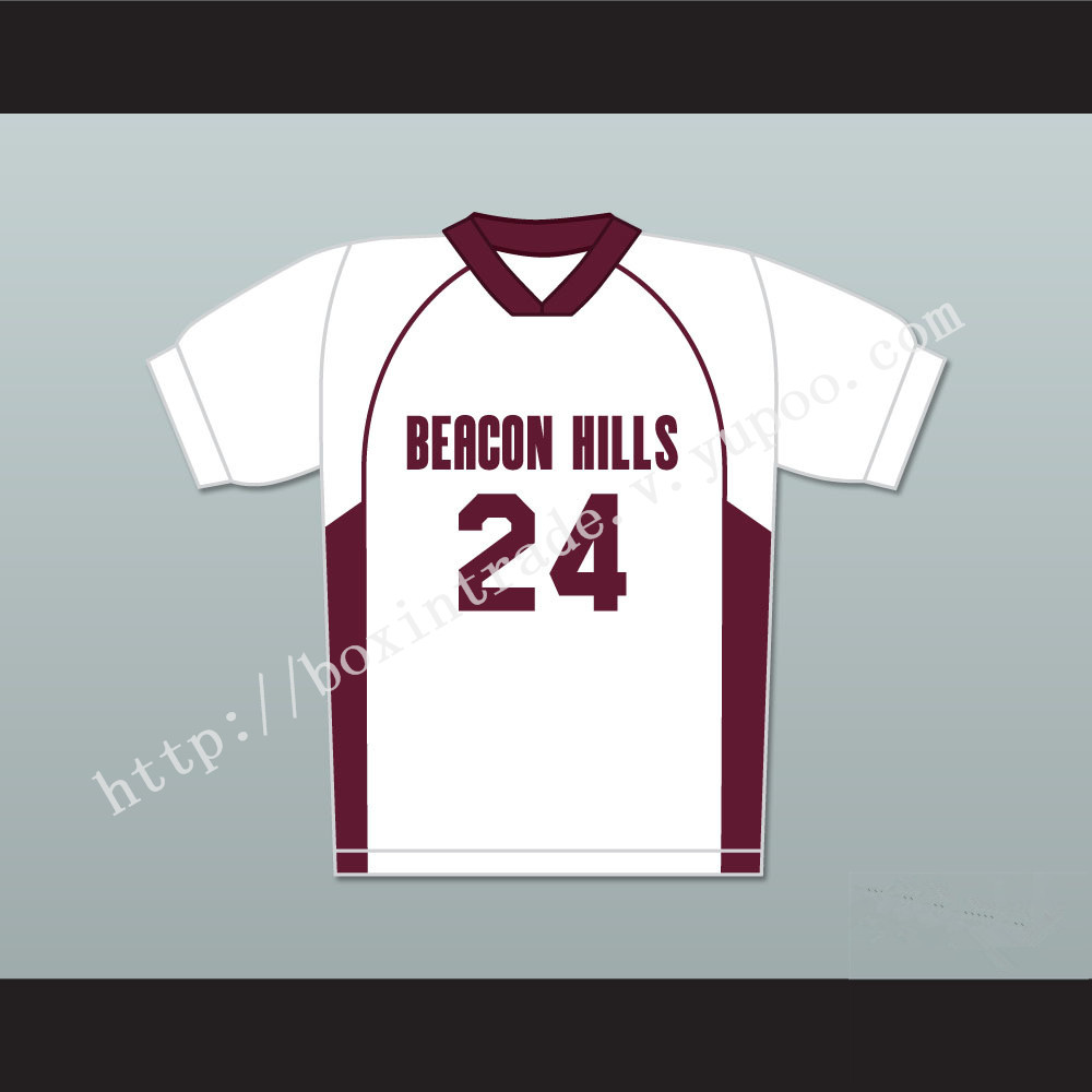 Stiles Stilinski 24 Beacon Hills Cyclones Lacrosse Jersey Teen Wolf White Style