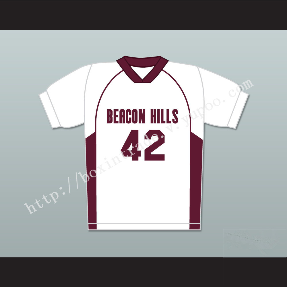 Scott Howard 42 Beacon Hills Cyclones Lacrosse Jersey Teen Wolf White Style