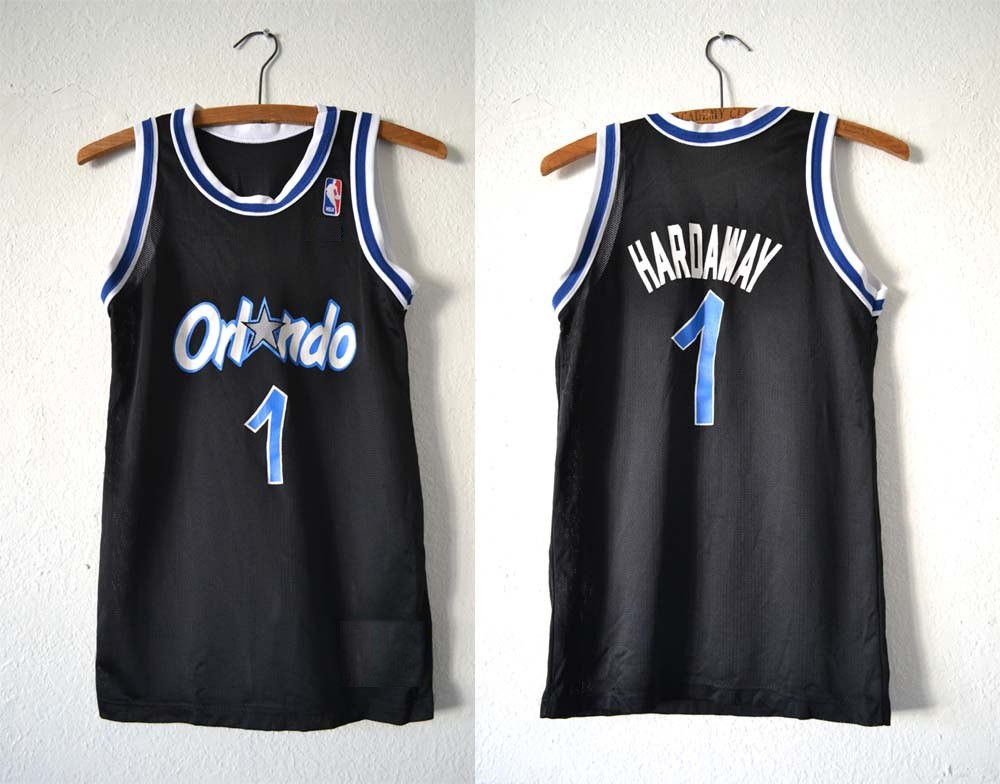 M&N Penny Hardaway Orlando Magic #1 Throwback Big And Tall Jersey - Black