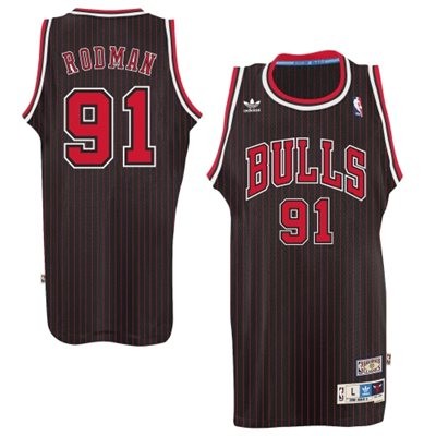 Chicago Bulls Dennis Rodman #91 Throwback Hardwood Big And Tall Jersey - Black