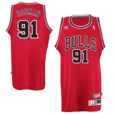 Chicago Bulls Dennis Rodman #91 Throwback Hardwood Big And Tall Jersey - Red