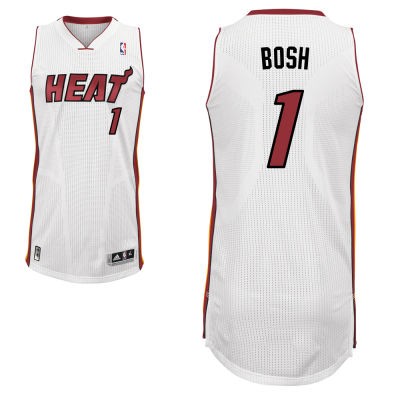 Chris Bosh Miami Heat #1 Home Big And Tall Jersey - White