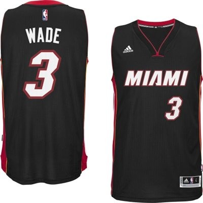 Dwyane Wade Miami Heat #3 Road Big And Tall Jersey - Black