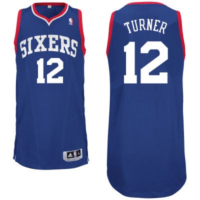 Evan Turner Philadelphia 76ers #12 Road Big And Tall Jersey - Blue