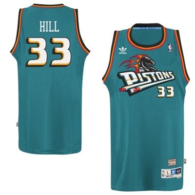 Grant Hill Detroit Pistons #33 Throwback Hardwood Big And Tall Jersey - Teal