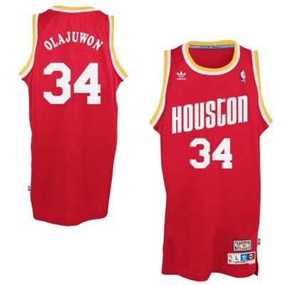 Hakeem Olajuwon Houston Rockets #34 Hardwood Throwback Big And Tall Jersey - Red