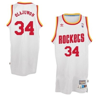 Hakeem Olajuwon Houston Rockets #34 Hardwood Throwback Big And Tall Jersey - White