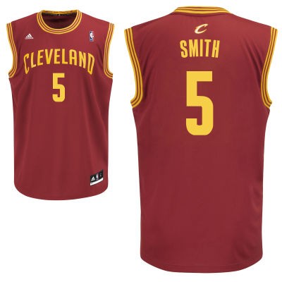 JR Smith Cleveland Cavaliers #5 Road Big And Tall Jersey - Wine Red