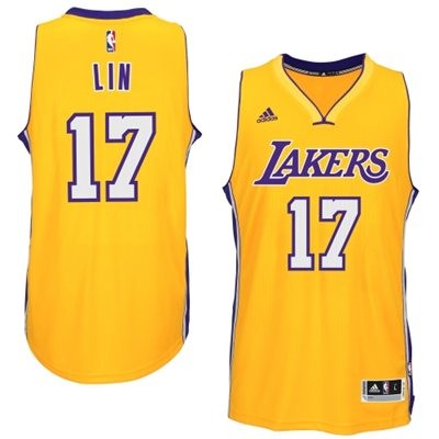 Jeremy Lin Los Angeles Lakers #17 Road Big And Tall Jersey - Gold