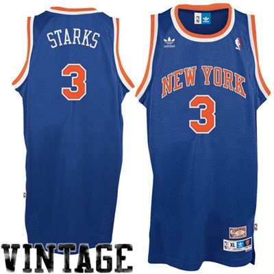 John Starks New York Knicks #3 Throwback Big And Tall Jersey - Blue