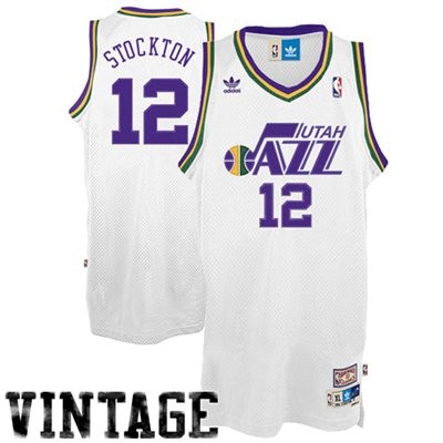 John Stockton Utah Jazz #12 Throwback Big And Tall Jersey - White