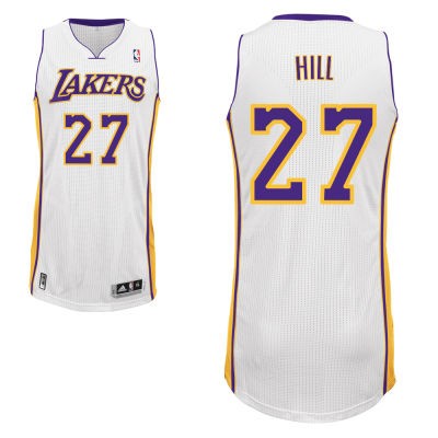 Jordan Hill Los Angeles Lakers #27 Home Big And Tall Jersey - White