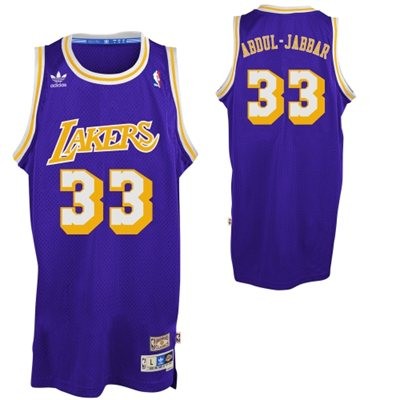 Kareem Abdul Jabbar Los Angeles Lakers #33 Throwback Big And Tall Jersey - Purple