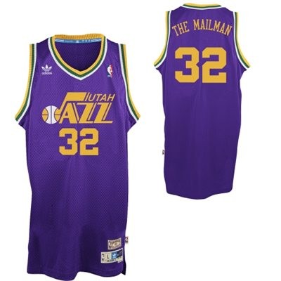 Karl Malone Utah Jazz #32 Throwback Nick Name Big And Tall Jersey - Purple