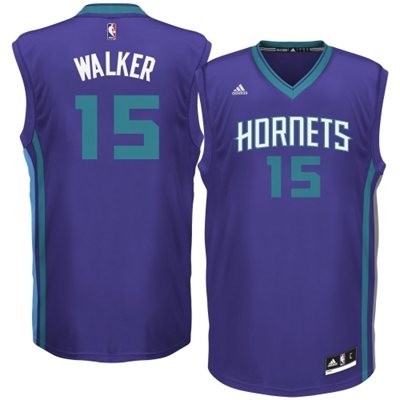 Kemba Walker Charlotte Hornets #15 Road Big And Tall Jersey - Dark Purple