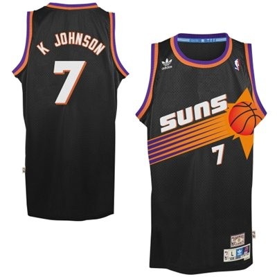 Kevin Johnson Phoenix Suns #7 Throwback Big And Tall Jersey - Black