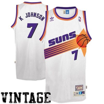 Kevin Johnson Phoenix Suns #7 Throwback Big And Tall Jersey - White