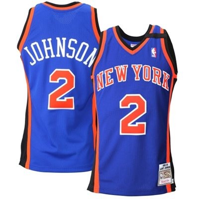 M&N Larry Johnson New York Knicks #2 Throwback Big And Tall Jersey - Blue