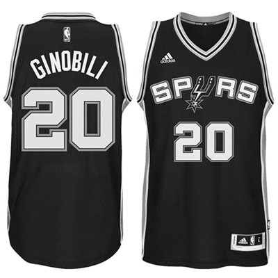 Manu Ginobili San Antonio Spurs #20 Road Big And Tall Jersey - Black