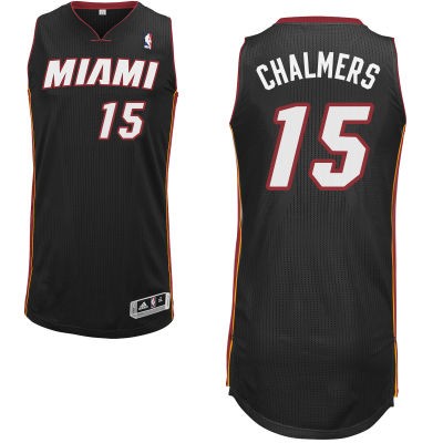 Mario Chalmers Miami Heat #15 Road Big And Tall Jersey - Black