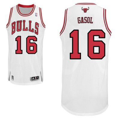 Pau Gasol Chicago Bulls #16 Home Big And Tall Jersey - White