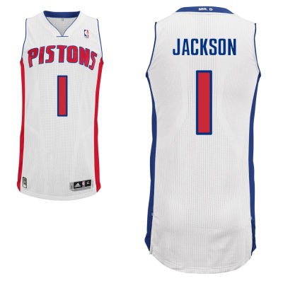 Reggie Jackson Detroit Pistons #1 Home Big And Tall Jersey - White