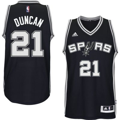 Tim Duncan San Antonio Spurs #21 Road Big And Tall Jersey - Black