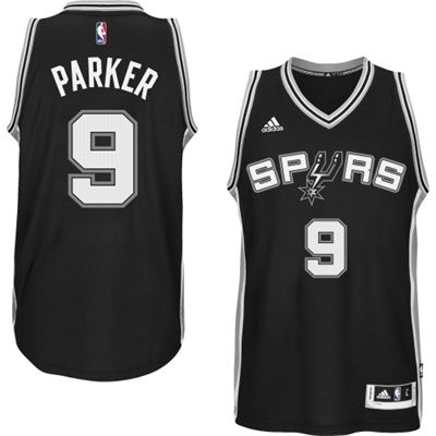 Tony Parker San Antonio Spurs #9 Road Big And Tall Jersey - Black