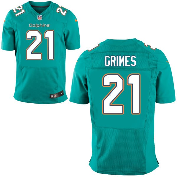 Brent Grimes Miami Dolphins #21 Big And Tall Jersey - Aqua