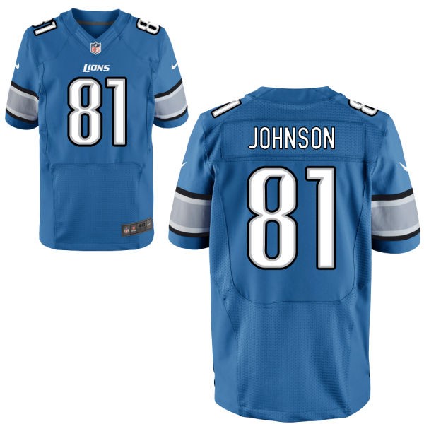 Calvin Johnson Detroit Lions #81 Big And Tall Jersey - Honolulu Blue