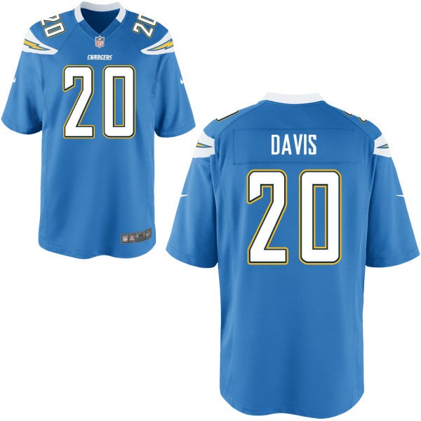 Chris Davis San Diego Chargers #20 Big And Tall Jersey - Powder Blue