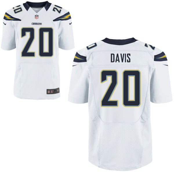 Chris Davis San Diego Chargers #20 Big And Tall Jersey - White