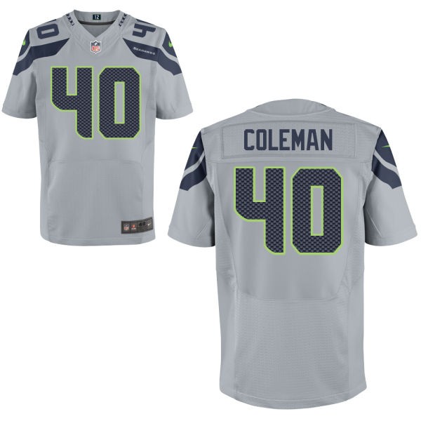 Derrick Coleman Seattle Seahawks #40 Big And Tall Jersey - Wolf Grey